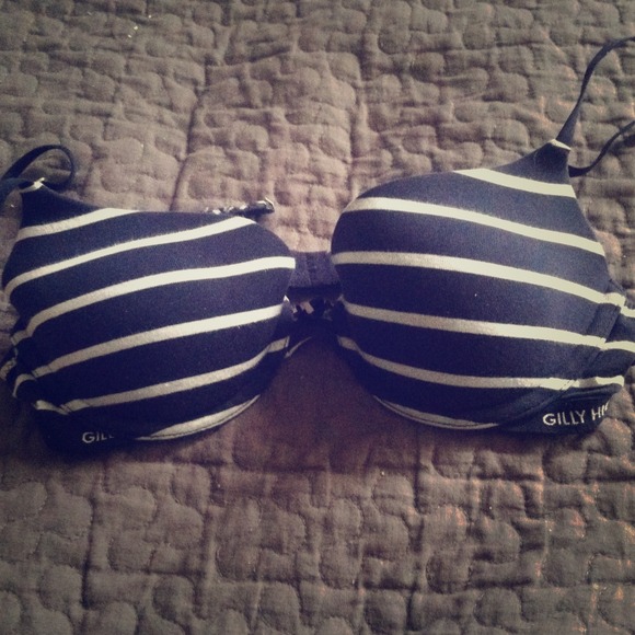 Navy & White Striped Bra (34B)