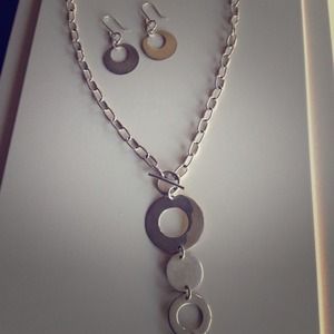 Sterling silver necklace and earrings