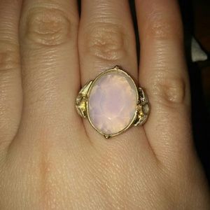 Garland embellished opal ring