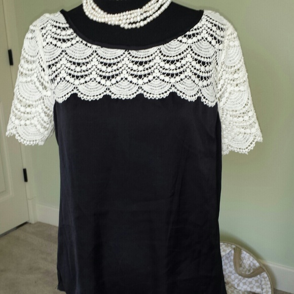 Satin and lace top