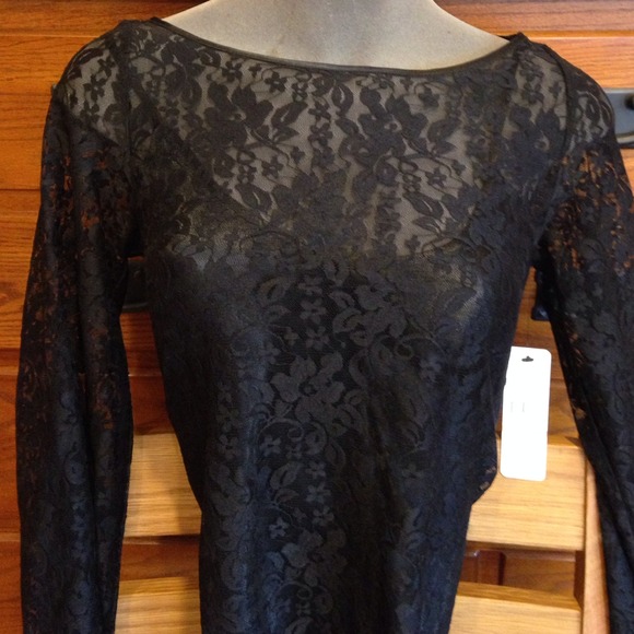 Beautiful black lace top by Laundry