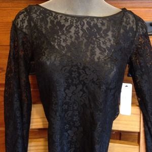 Beautiful black lace top by Laundry