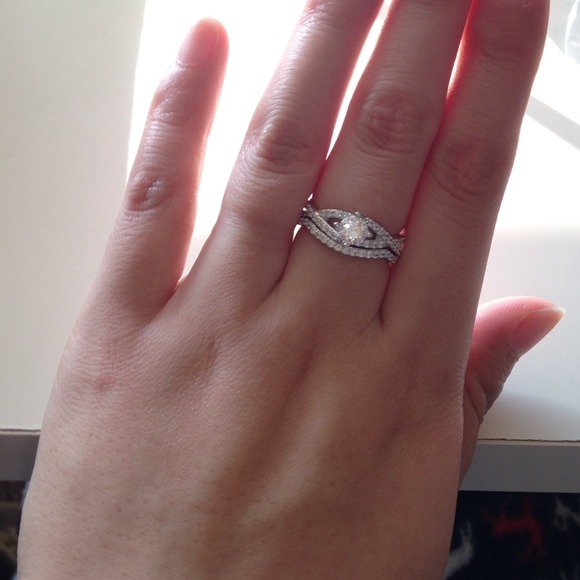 925 silver round twisted wedding set
