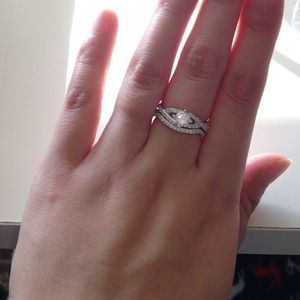 925 silver round twisted wedding set