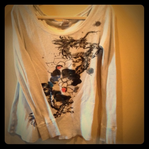 Lucky brand scoop neck thermal top XL