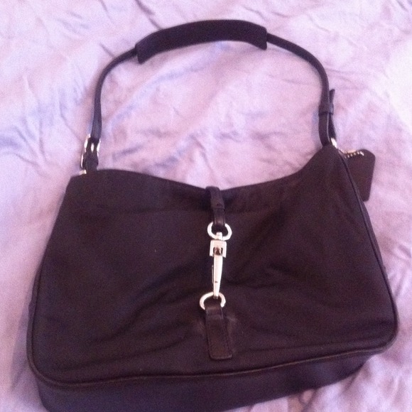 Black Coach Leather & Microfiber Authentic Tote