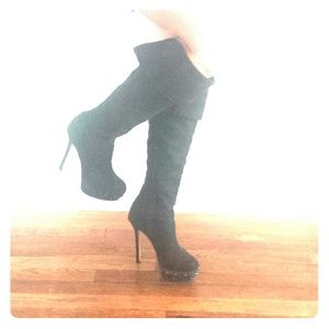 Spiked Knee High Boots