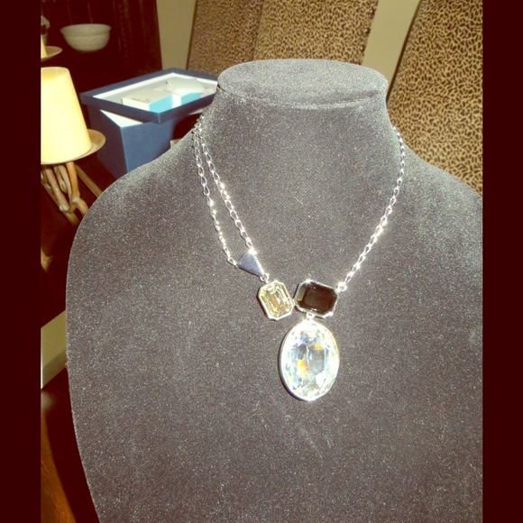**SOLD" on eBay Black and Clear Crystal necklace. - Picture 1 of 4