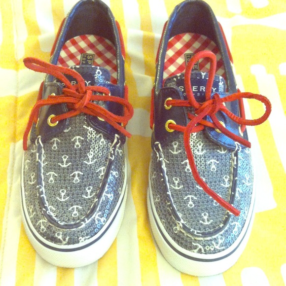 *PRICE REDUCED* Sequin Anchor Print Sperrys