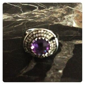 Champagne diamonds and Amethyst ring