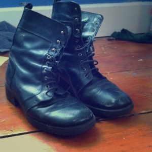 Black combat boots