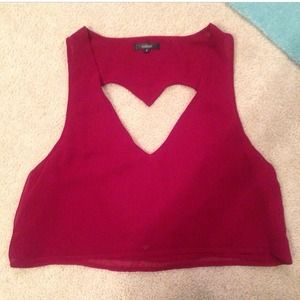 LF top with cut out heart in the back