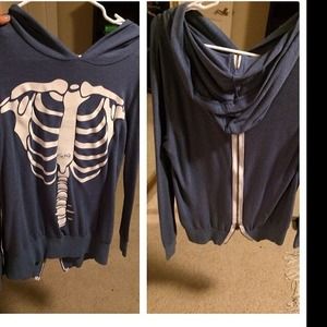 Blue skeleton sweater