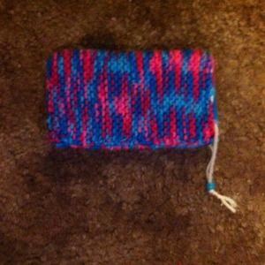 medium hand knitted cinch bag
