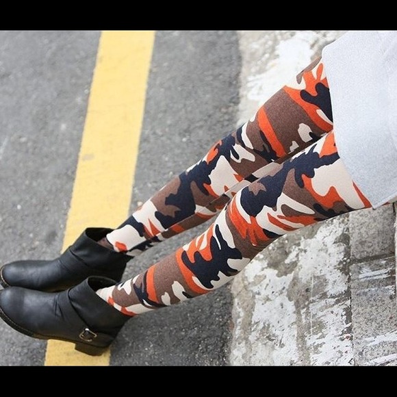 Camouflage pattern stretchy leggings - Picture 3 of 4