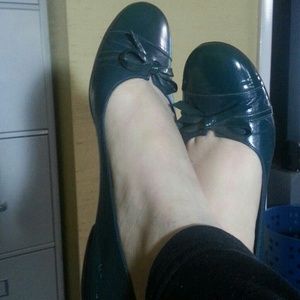 Delman Green Teal Ballet Flats 10 m