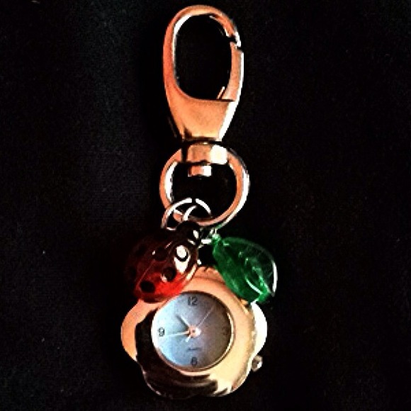 Sterling Silver ladybug & leaf watch keychain🐞🍃