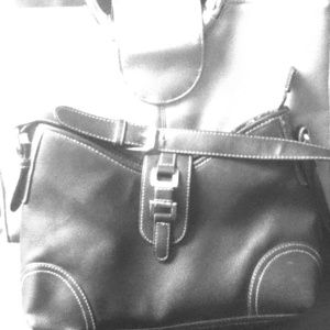 Dark brown and silver croft and borrow purse