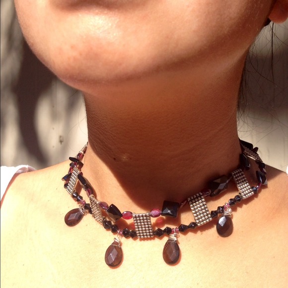 Victorian goth antique style gemstone choker - Picture 1 of 2