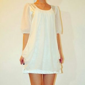 white silk dress
