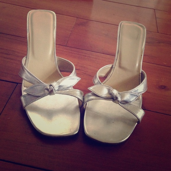 silver 1 inch heels