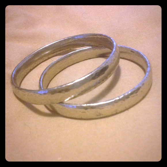 Set of silver bangles
