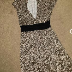 Brown and cream dress