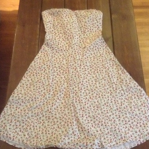 Strapless cherry blossom dress