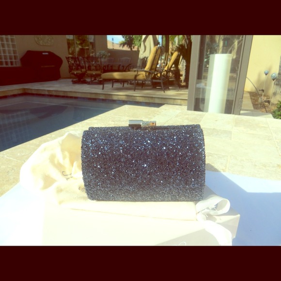 **SOLD**on eBay Jimmy Choo Navy course glitter bag - Picture 1 of 4