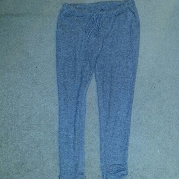 GRAY KNIT FITTED JOGGERS