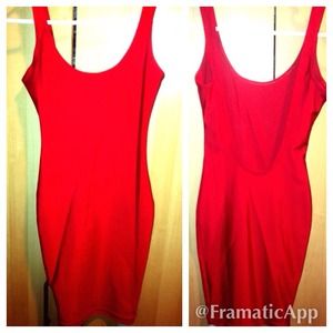 Nylon tricot scoop back tank dress
