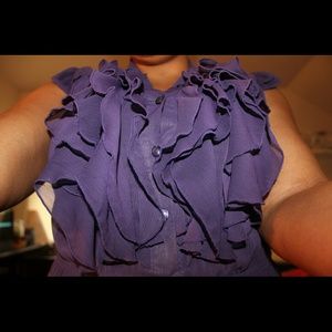 Shear Purple Ruffle blouse