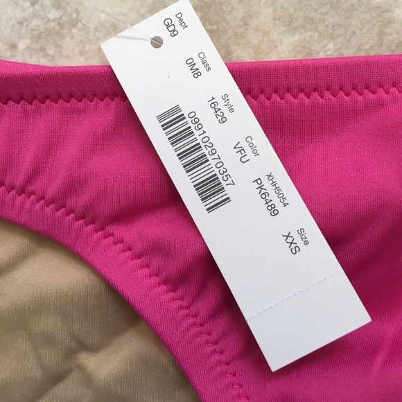 J. CREW | Dark Pink Fuchsia Swim Bow Bandeau Bikini XXS NWT - Picture 6 of 8
