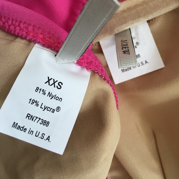 J. CREW | Dark Pink Fuchsia Swim Bow Bandeau Bikini XXS NWT - Picture 8 of 8
