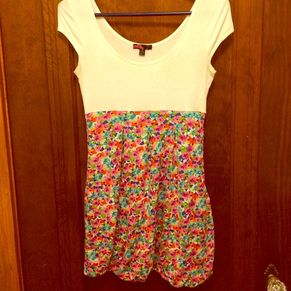 White and floral summer dress