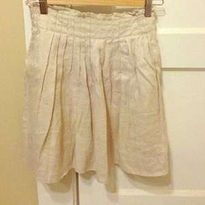 Linen pleated j crew skirt