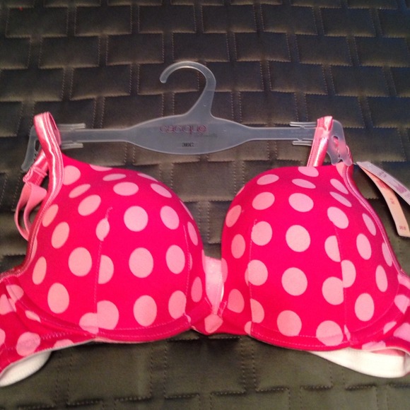 Super cute polka dot cotton plunge bra