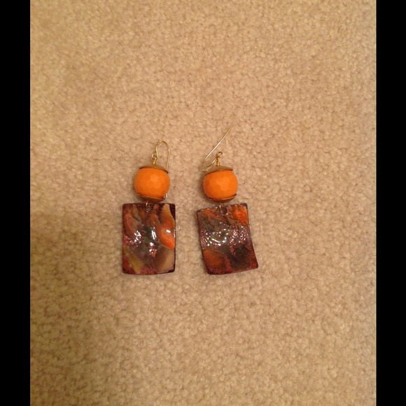 Handmade orange earrings