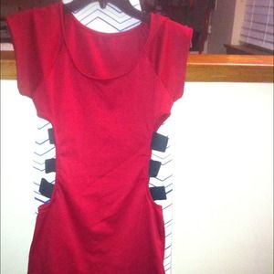 nice red dress!