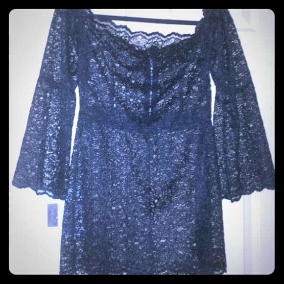 Black  Lace Handmade BabyDoll Dress. Medium
