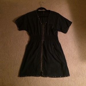 Blue dress with zipper detail