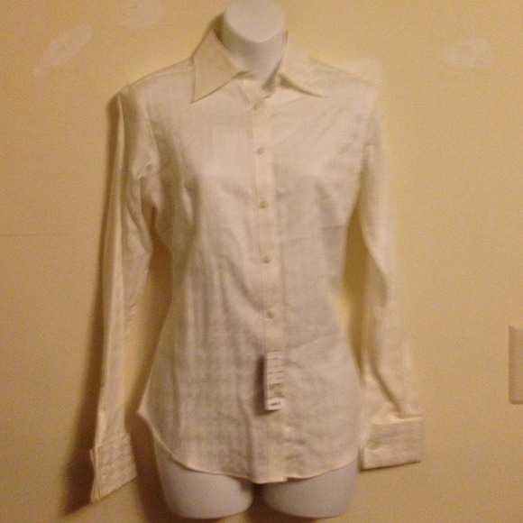 Brooks brothers off white long sleeve dress shirt.
