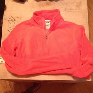 Bright pink northface quarter zip