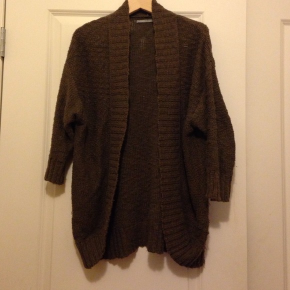 Brown open cardigan