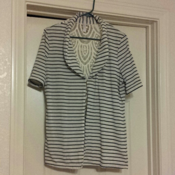 Cream with black stripes cardigan
