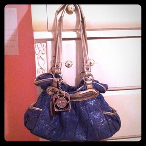 Kathy Van Zeeland sky blue handbag