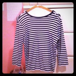Chaps black&white nautical style striped shirt