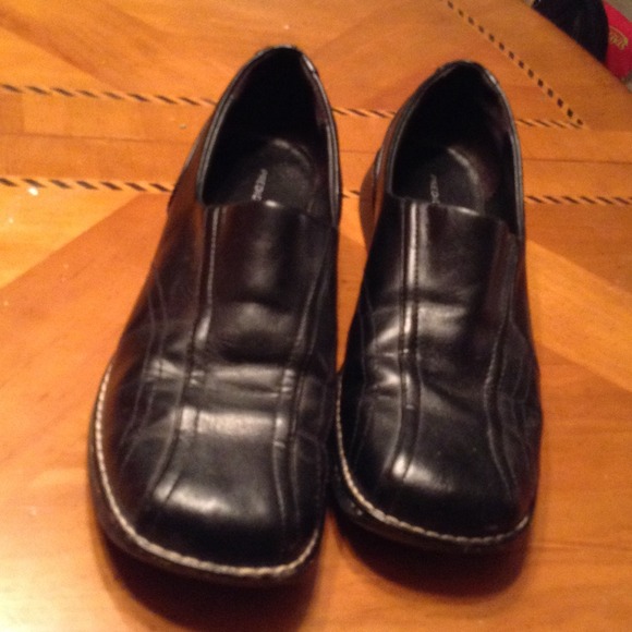 Black flat loafers