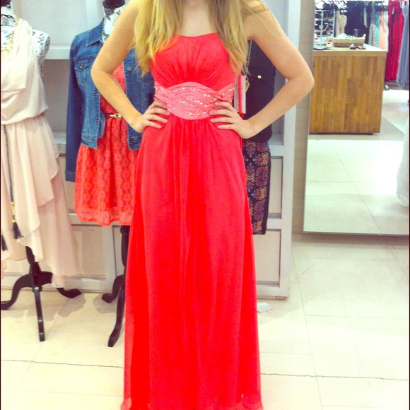 Coral prom dress