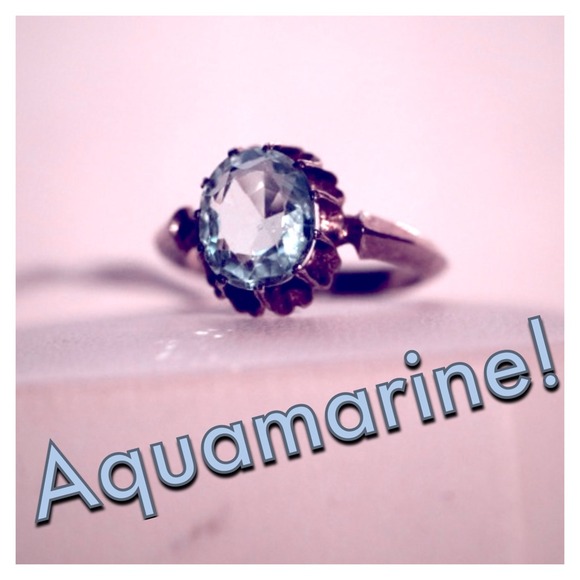 Victorian Sterling and Aquamarine Ring ca 1900